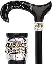 BLACK PEARLZ PEARLS designer walking cane - Canes Galore
