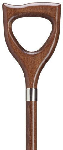 HAND CARVED WOOD SHOVEL SHAPED HANDLE WALKING CANE, 36
