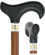 Black Leather Derby, Ash Wood shaft 37.5" - Canes Galore