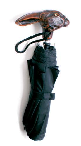 MINI JACK rabbit black umbrella, molded handle, 10" closed - Canes Galore