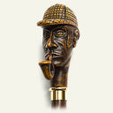 Sherlock Holmes, detective molded handle walking stick 36