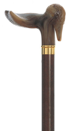 Woody, LEFT HAND ergonomic Walking Stick, Brown Shaft 36