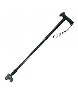 Soft Step Folding Adjustable Cane in Black TPR