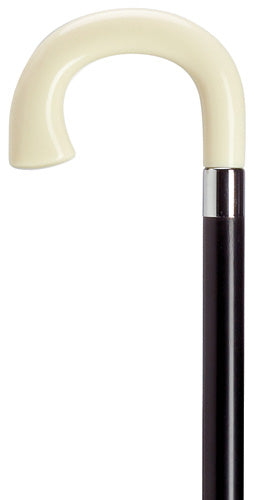 Ivory Crook with Square Nose, black wood shaft 36