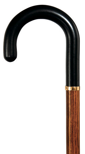 Black Crook handle on Brown Hardwood shaft 36" - Canes Galore