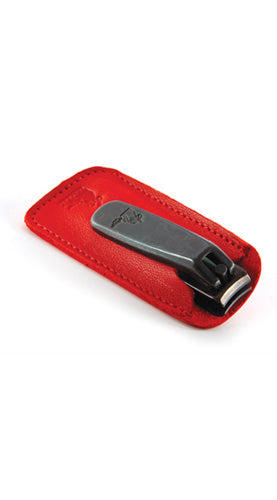 Executive Clipper with Red Saddle Leather Case