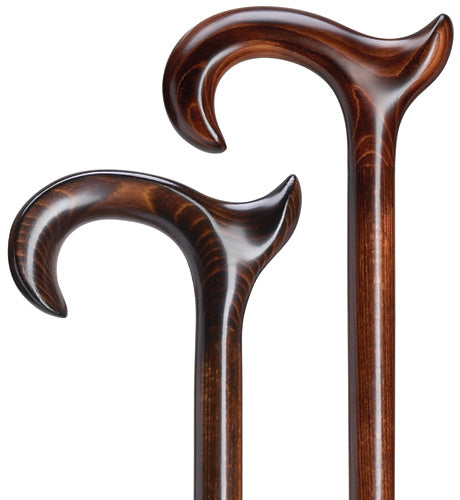 Experience Unmatched Comfort with the Solid Wood Anatomical Derby Crook Handle Walking Cane