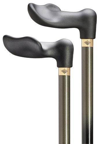 Soft Touch Silver Grey Palm Grip Walking Cane RIGHT 36" - Canes Galore