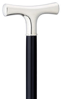 Sterling Silver HM 'T' Handle Walking Cane for Ladies - Black Maple, 36