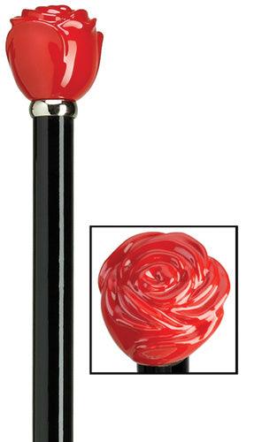 Red Summer Rose Night Walking Stick 36" - Canes Galore