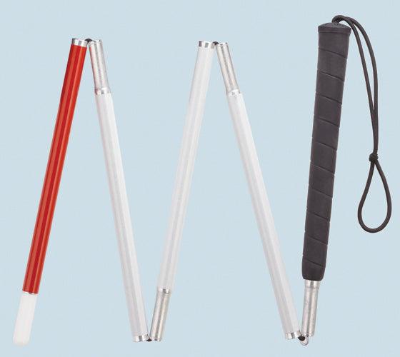 Visually Impaired Six Section Folding Walking Cane-52" - Canes Galore