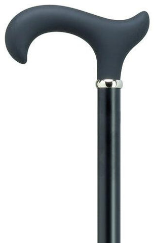 Soft Touch Men's Black Wide Handle Derby Walking Cane | Adjustable | 31-41