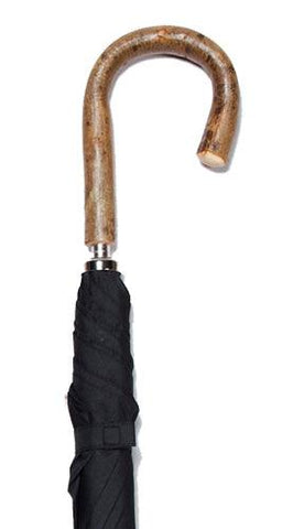 CLASSIC FULL BARK NATURAL ASH CROOK BLACK UMBRELLA 38