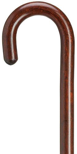 Hardwood crook cane 7/8" with vinyl grip, walnut 36" - Canes Galore