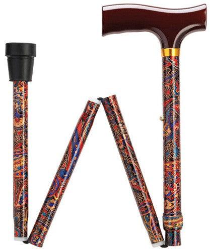 Brown Wood Fritz Folding & Adjustable Walking Cane in 7 Options - Canes Galore