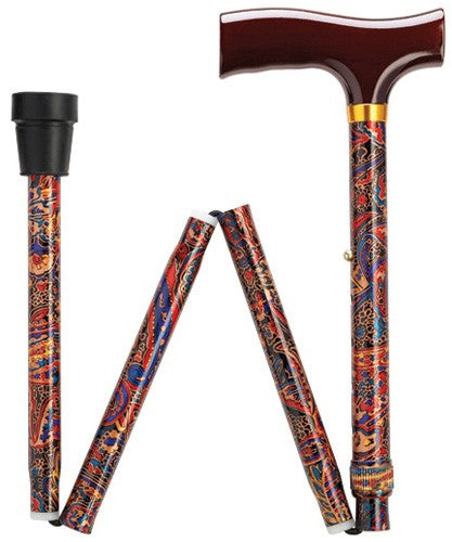 Brown Wood Fritz Folding & Adjustable Walking Cane in 7 Options