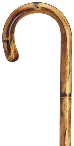 Chestnut Stepped & Scorched Castania Crook Handle Walking Cane, 36