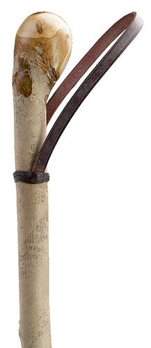 White Ash WITH Leather Loop Walking Stick, 36" - Canes Galore