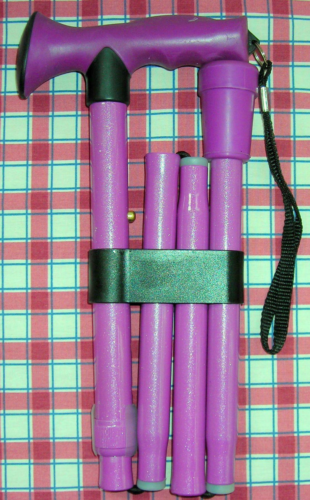 ERGONOMIC SOFT TOUCH HDL, DARK PINK/LAVENDER FOLD ADJ 32.5-36.5" - Canes Galore