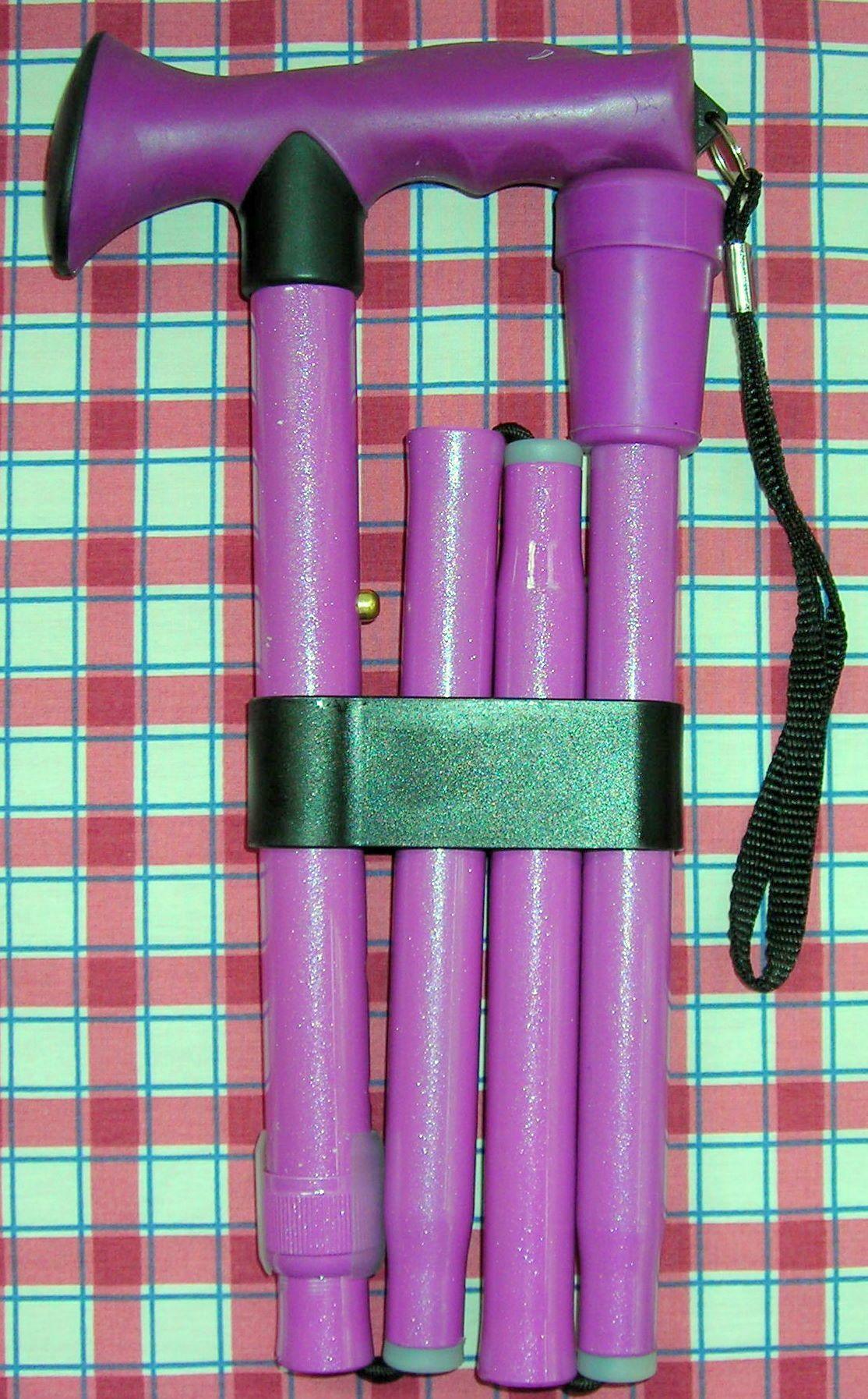ERGONOMIC SOFT TOUCH HDL, DARK PINK/LAVENDER FOLD ADJ 32.5-36.5" - Canes Galore
