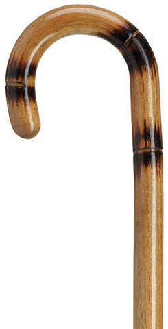 Ladies Stepped & Scorched Crook Walking Cane 3/4