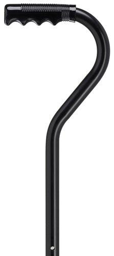 Tall Black Aluminum Offset Adjustable Walking Cane | Center Balance 34-42
