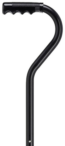 TALL Black Aluminum Offset Adjustable Walking Cane, Center Balance, 34-42