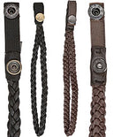 Genuine Black Leather Braided Wrist Strap with Snap