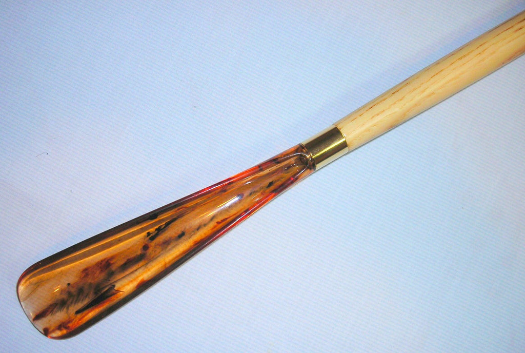 Brown Oak Tone Duck Head, Ash Shaft, Tortoiseshell Shoe Horn 20" - Canes Galore