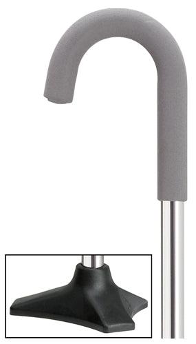 Able Tripod Crook Walking Cane 7/8" Adj 30-39", chrome - Canes Galore