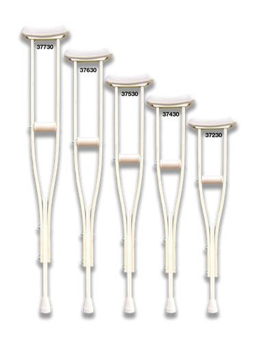 Youth Child Underarm Adjustable Wood Crutches, for 4'3"- 4'10" - Canes Galore