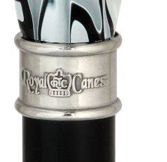 Black Onyx Swirl RIGHT Ergonomic Cane, black wood shaft 38" - Canes Galore