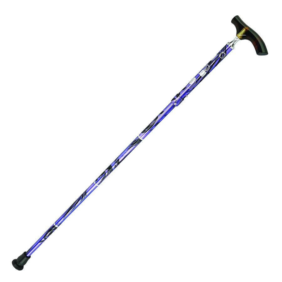 Purple folding walking cane with lucite handle