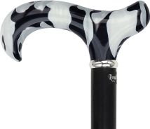 Black Onyx Acrylic Derby Walking Cane | Hardwood shaft | 37" - Canes Galore