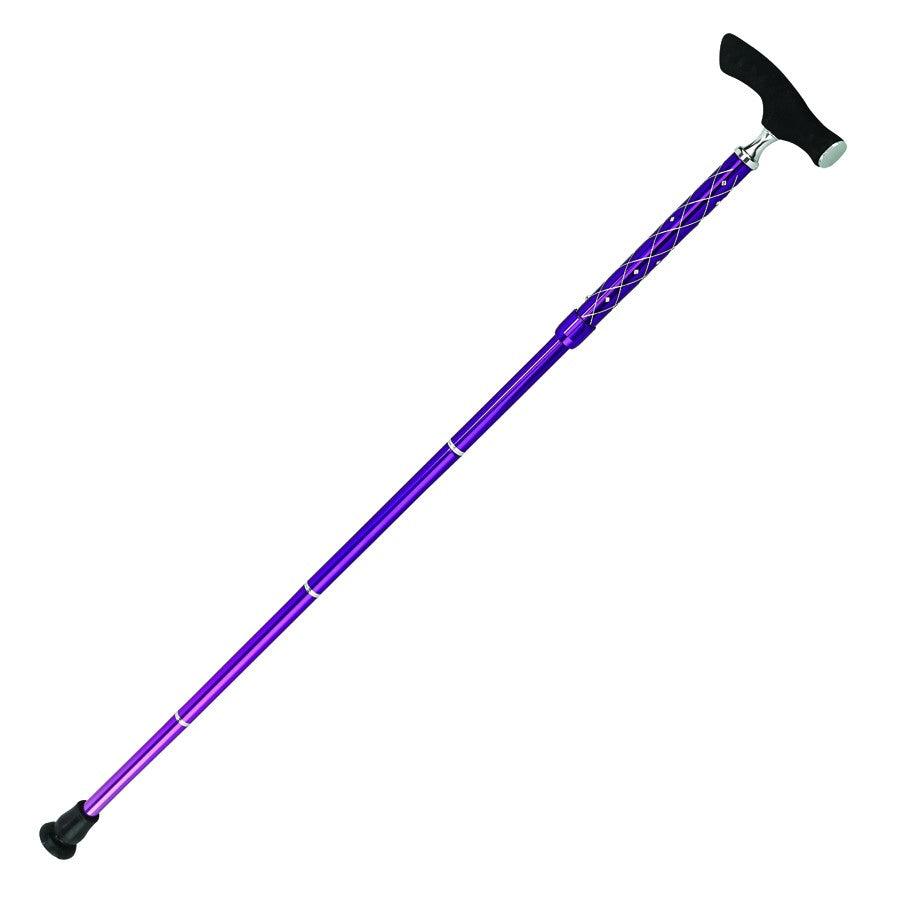 Swarovski Accent Walking Cane for Travel | Folding | Adjustable | Black, Red, or Purple - Canes Galore