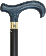 Blue Jeans Denim Wood Derby Walking Cane | Supports to 500 lbs, 42.5" - Canes Galore