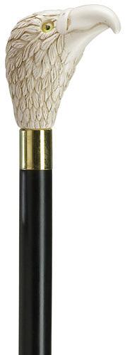 Eagle Head Antique Walking Stick, black wood shaft 36" - Canes Galore