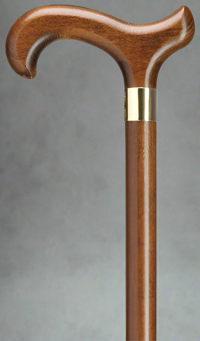 HOUSE MD Walnut Derby Walking Cane | Brass Band 42” – Canes Galore