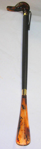 Amber Duck Head on Black Wood, Tortoiseshell Shoe Horn 22