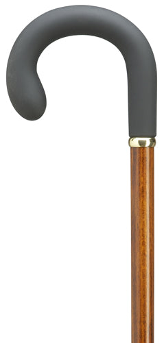 Soft Touch Crook Handle, brown maple wood shaft 36