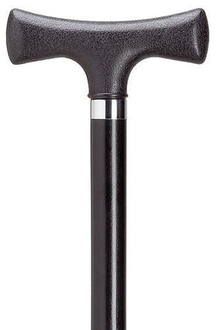'T' Nylon Handle Black hardwood Walking Cane, men's 36
