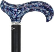 Blue Mosaic Acrylic Derby, hardwood shaft 37" - Canes Galore