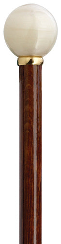 Ivory Ball Walking Stick, cherry shaft 36