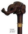 Jumbo the Elephant, molded handle walking stick 36
