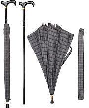 Plaid Umbrella Derby Adj Walking Cane w/ Auto Spring 34-36" - Canes Galore