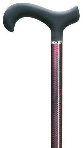 Ultra-Lightweight Dark Red Mesh Carbon Fiber Walking Cane