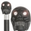 BLACK SKULL, SWAROVSKI CRYSTAL EYES & TEETH, BLACK SHAFT 36" - Canes Galore
