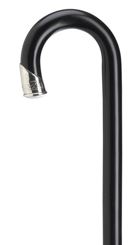 ALPACCA SILVER Nose Cap on Black Maple Crook, Ladies 36" - Canes Galore