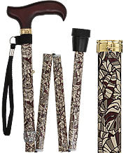 Bahama Leaf Folding Adjustable Derby Cane - Canes Galore