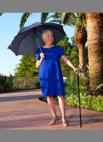Plaid Umbrella Derby Adj Walking Cane w/ Auto Spring 34-36" - Canes Galore